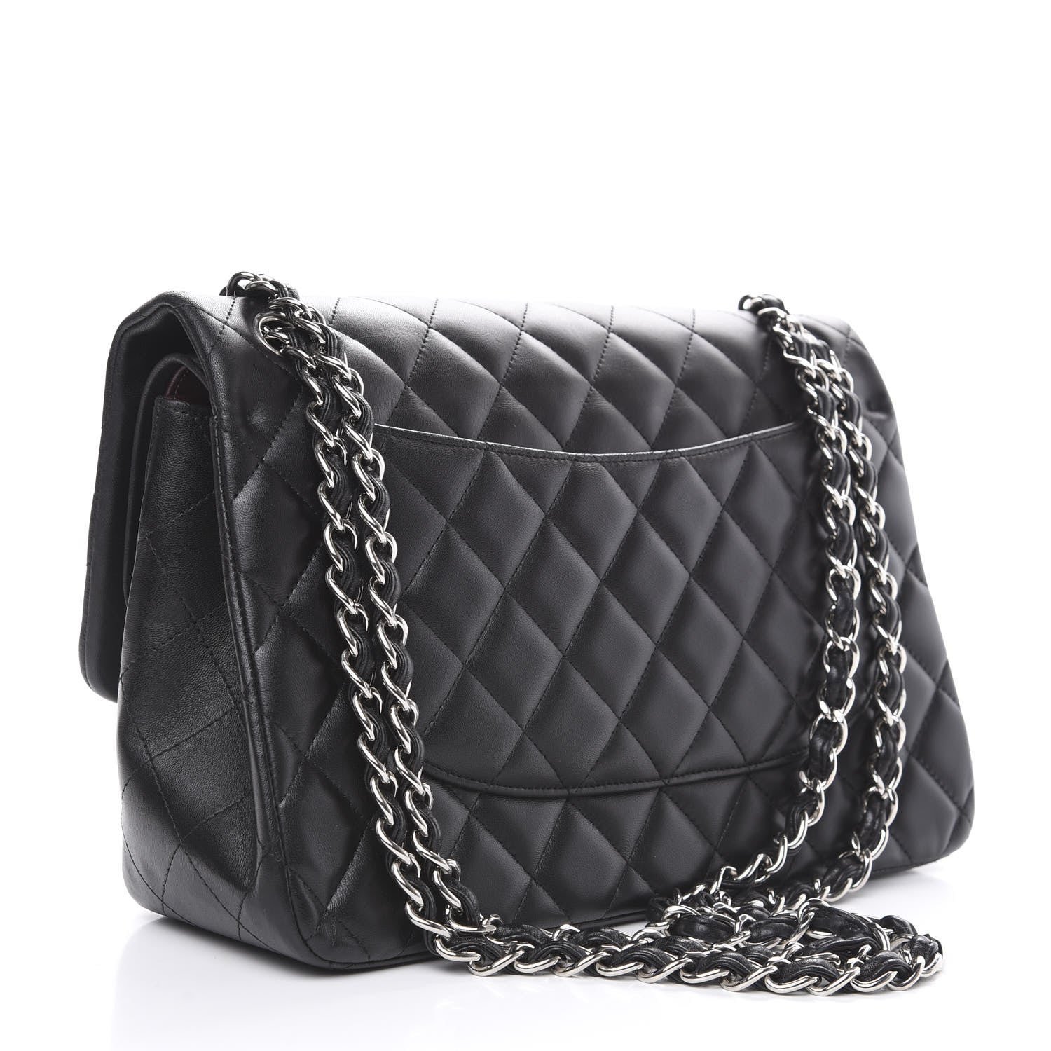Chanel Lambskin Quilted Jumbo Double Flap Black 2 of 13