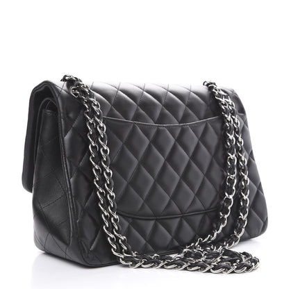 Chanel Lambskin Quilted Jumbo Double Flap Black 2 of 13
