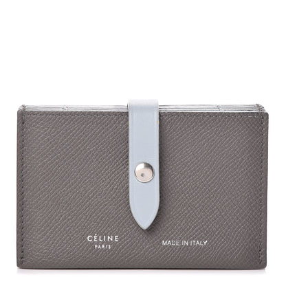 Celine Grained Shiny Calfskin Accordion Card Holder Grey 1 of 7