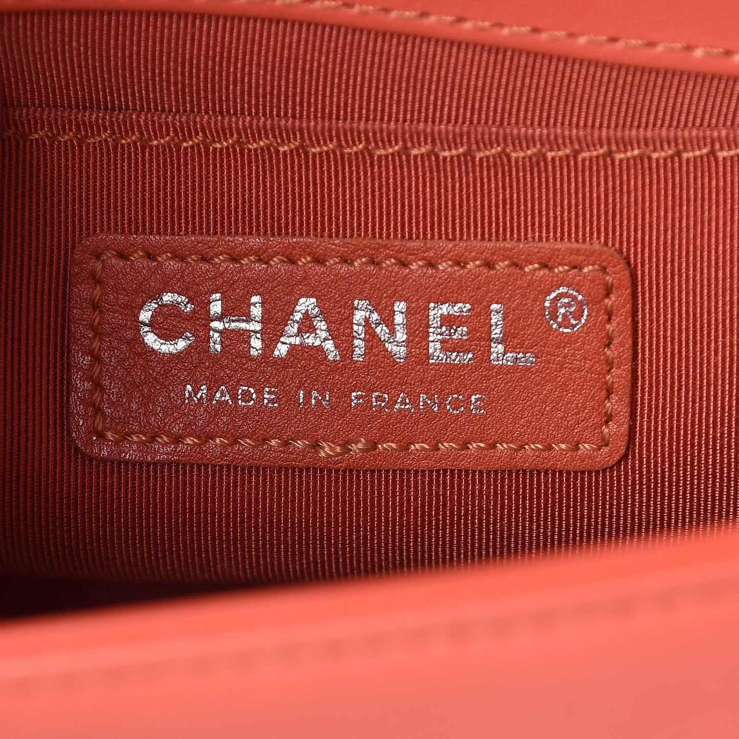 Lambskin Tweed Small Boy Flap Coral