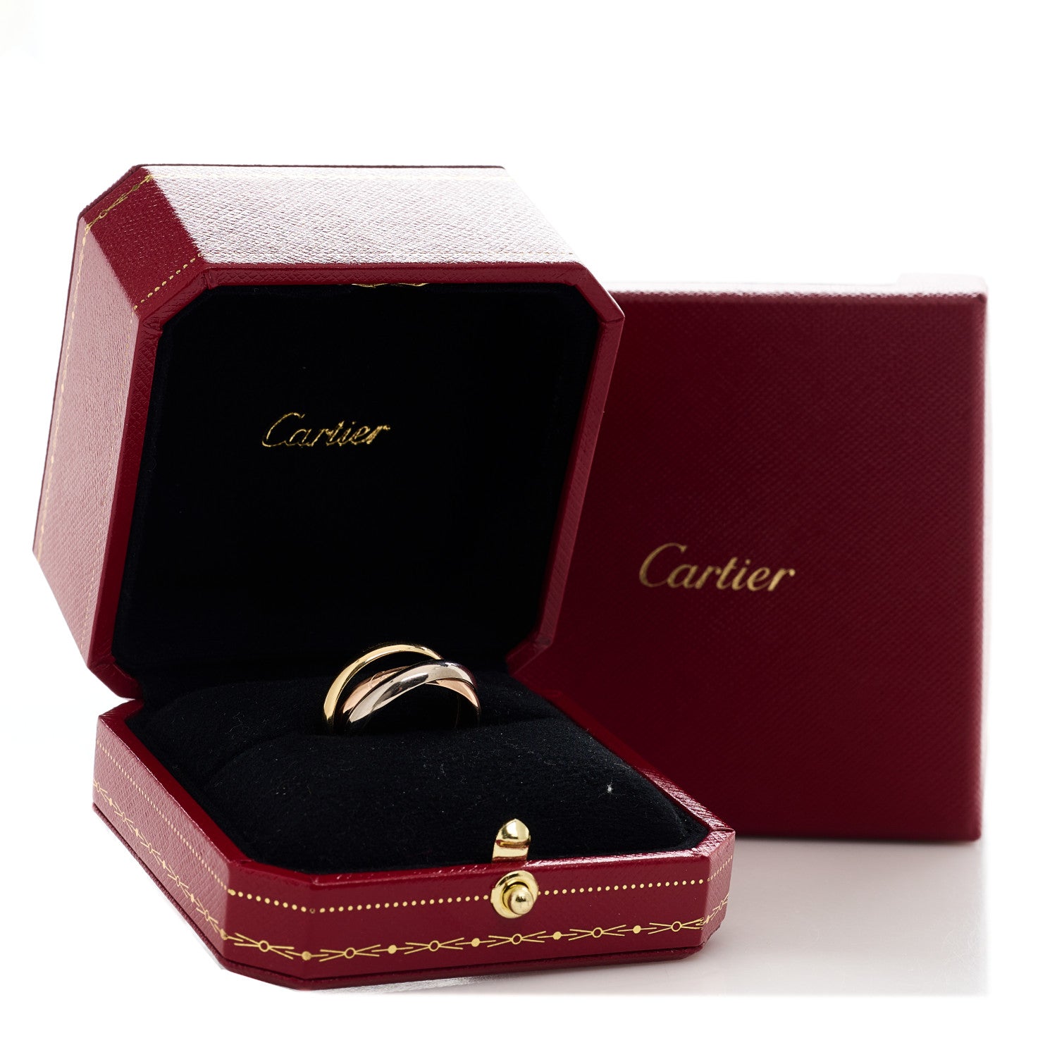 Cartier 18K Pink Yellow White Gold Classic Trinity Ring 55 7.25 8 of 8
