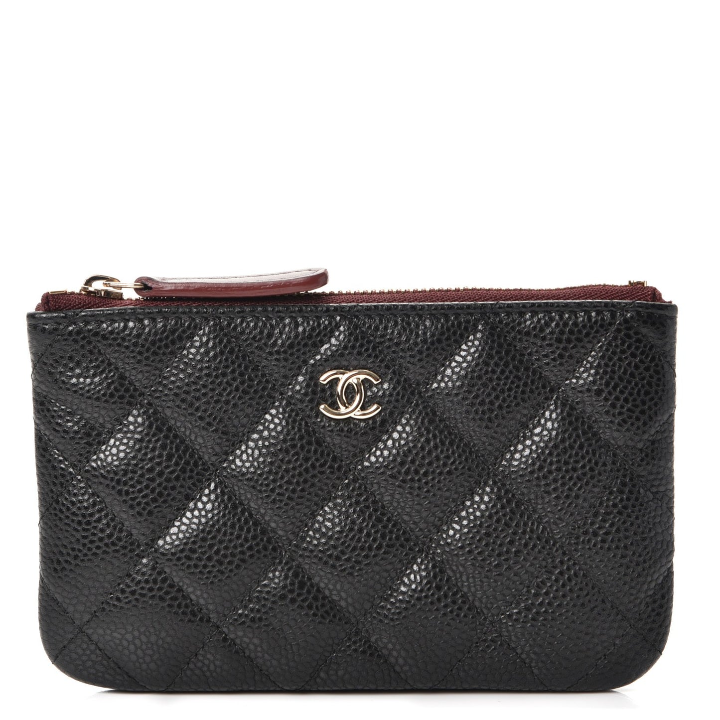 Caviar Quilted Small Cosmetic Case Black