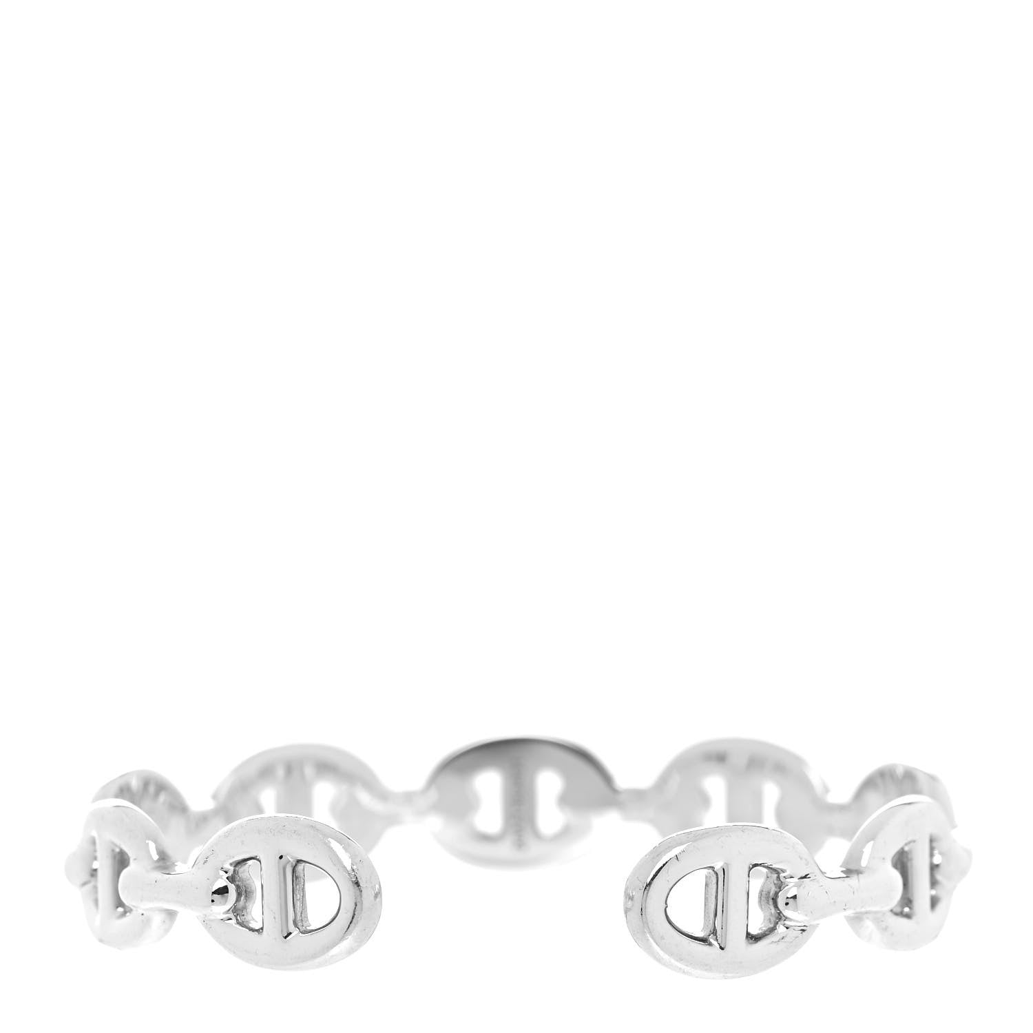 Hermes Sterling Silver MM Chaine d'Ancre Enchainee Cuff Bracelet SH 3 of 6