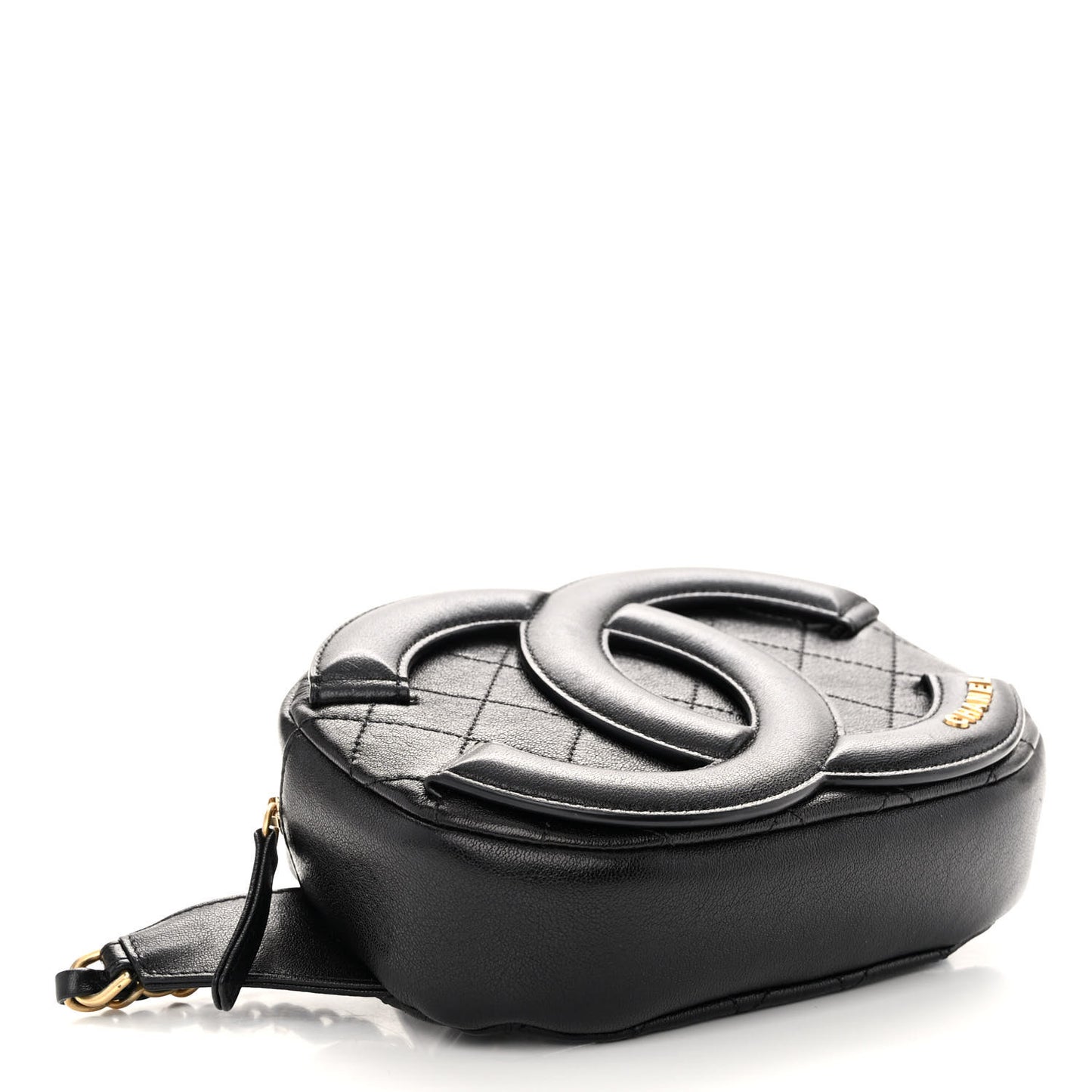 Lambskin Quilted Waist Coco Midnight Belt Bag Black