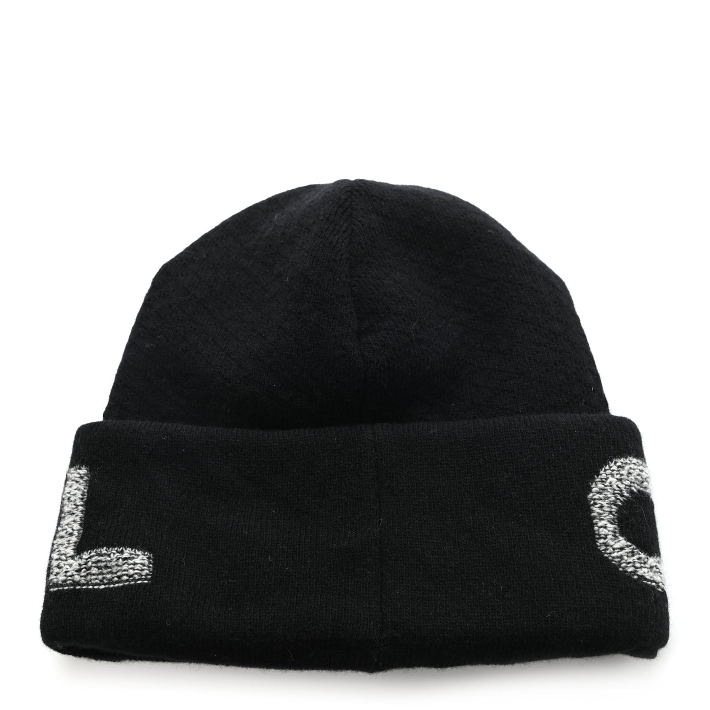 Cashmere Logo Beanie Hat Black Light Grey