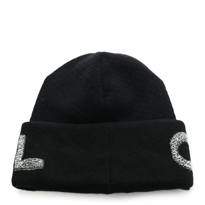 Chanel Cashmere Logo Beanie Hat Black Light Grey 3 of 4
