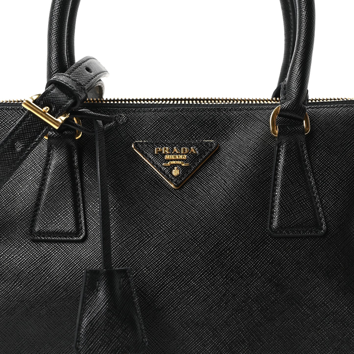 Saffiano Small Galleria Double Zip Tote Black