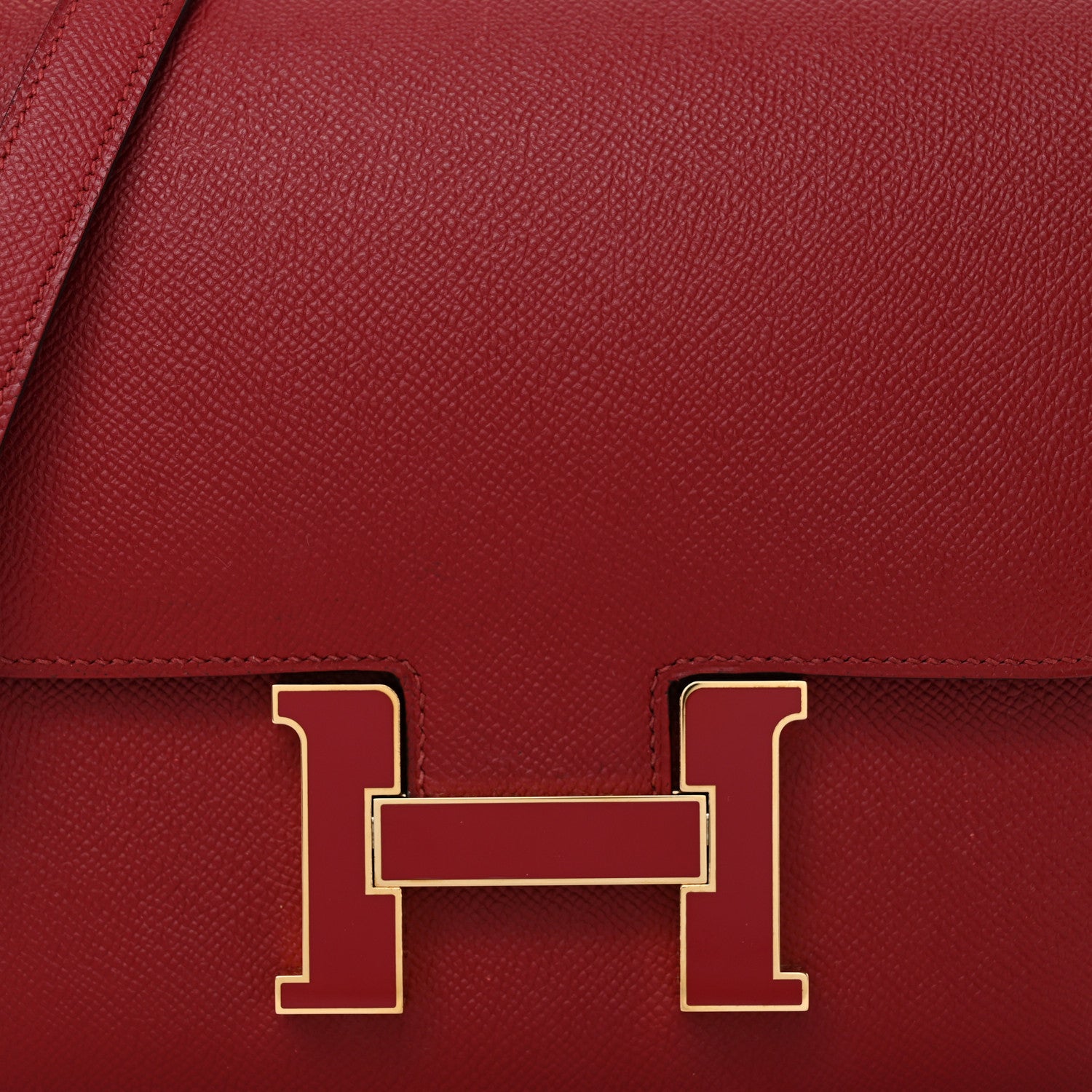 Hermes Epsom Enamel Constance 24 Rouge Grenat 10 of 10