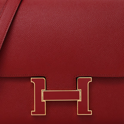 Hermes Epsom Enamel Constance 24 Rouge Grenat 10 of 10