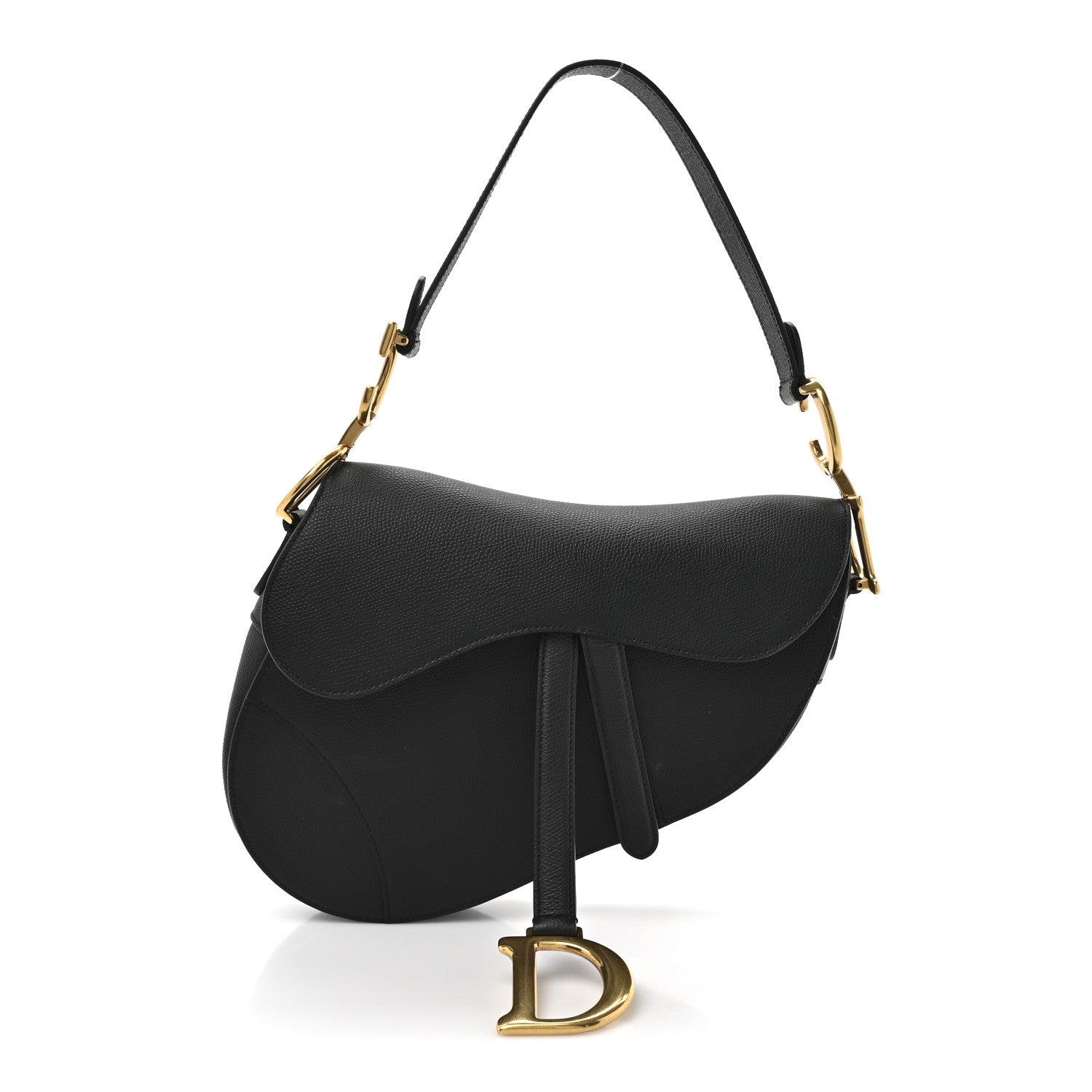 Christian Dior Grained Calfskin Saddle Bag Black 1 of 19