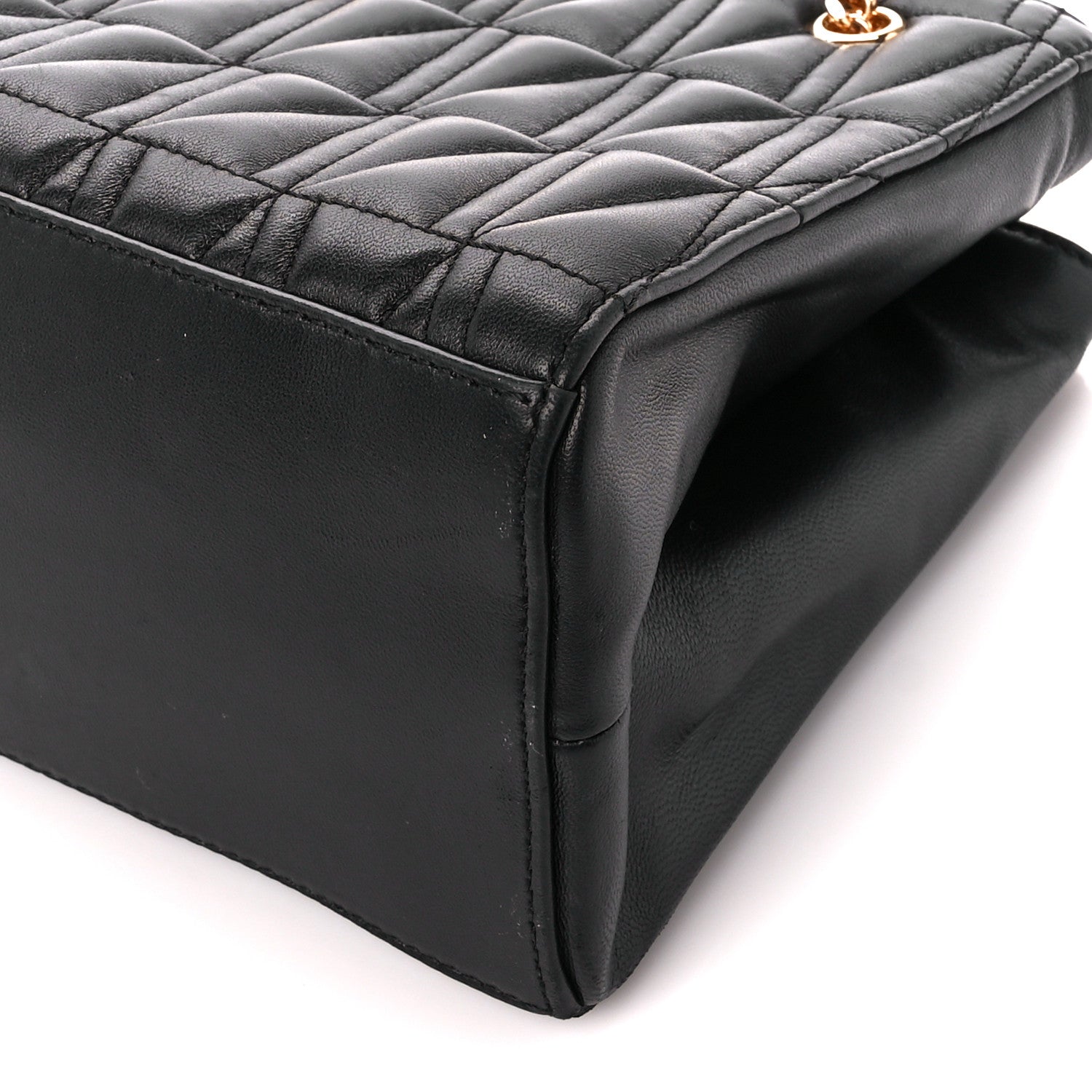 Versace Nappa Barocco Quilted Small Virtus V Chain Shoulder Bag Black 10 of 12