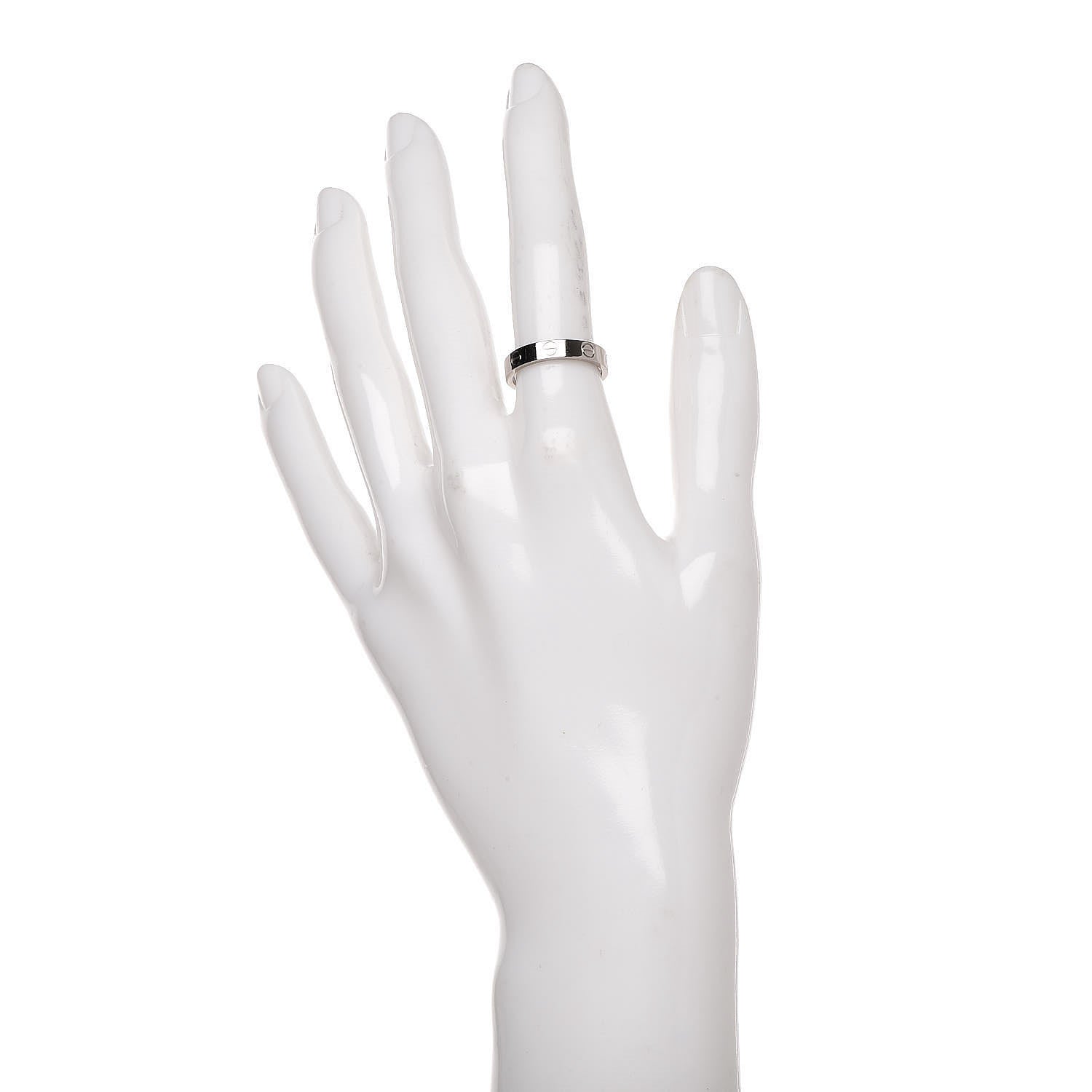 Cartier 18K White Gold 3.5mm LOVE Wedding Band Ring 51 5.75 2 of 4
