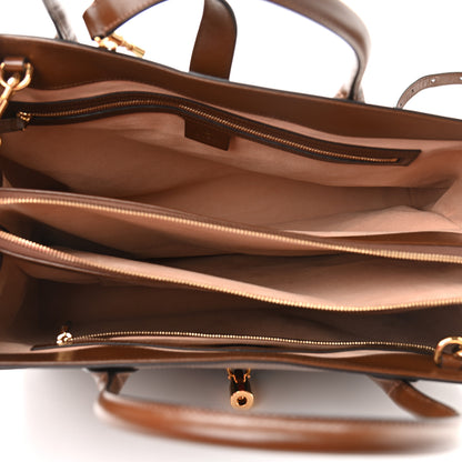 Gucci GG Supreme Monogram Azalea Calfskin Web Large Jackie 1961 Tote Beige Ebony Brown Sugar 5 of 10