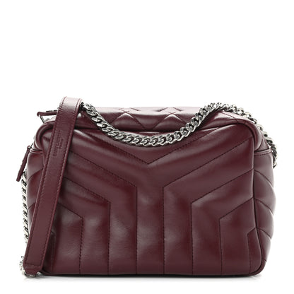 Saint Laurent Calfskin Y Quilted Monogram Small Loulou Bowling Bag Rouge Legion 1 of 10