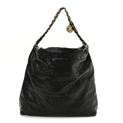 Chanel Shiny Caviar Quilted Monochrome Chanel 22 Black 1 of 11