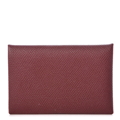 Hermes Epsom Calvi Card Case Rouge H 1 of 9