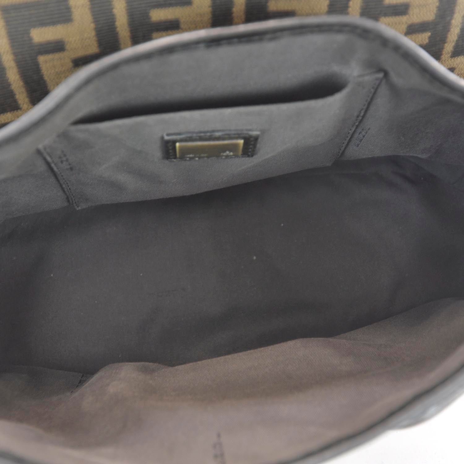 Fendi Zucca B Bis Flap Bag Tobacco Castagna 7 of 12