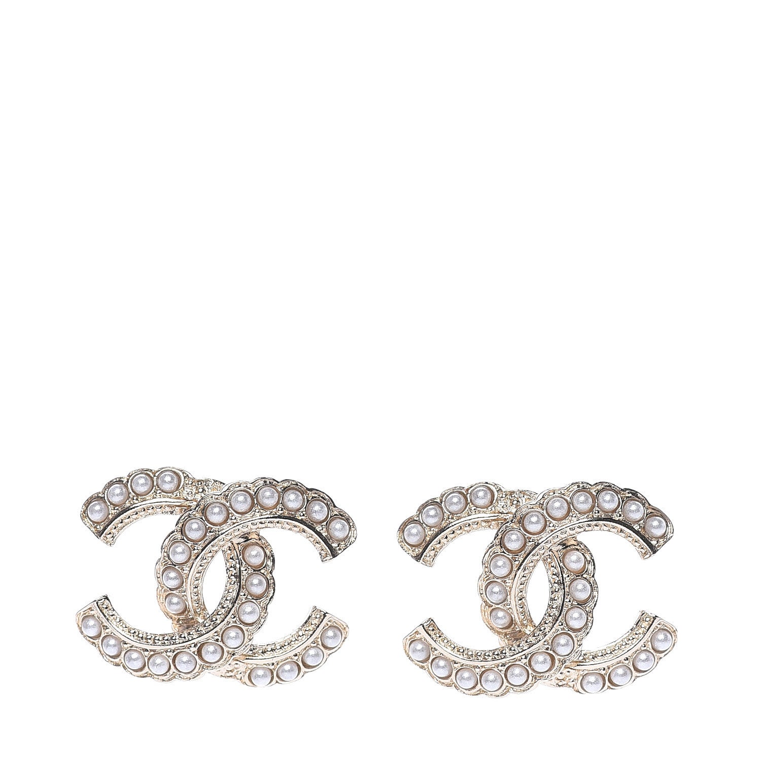 Chanel Pearl Queen of France CC Earrings Gold 1 of 5