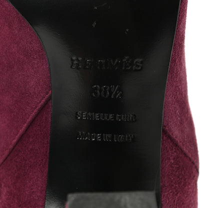 Hermes Suede Goatskin Joueuse Ankle Boots 38.5 Lie De Vin 6 of 9