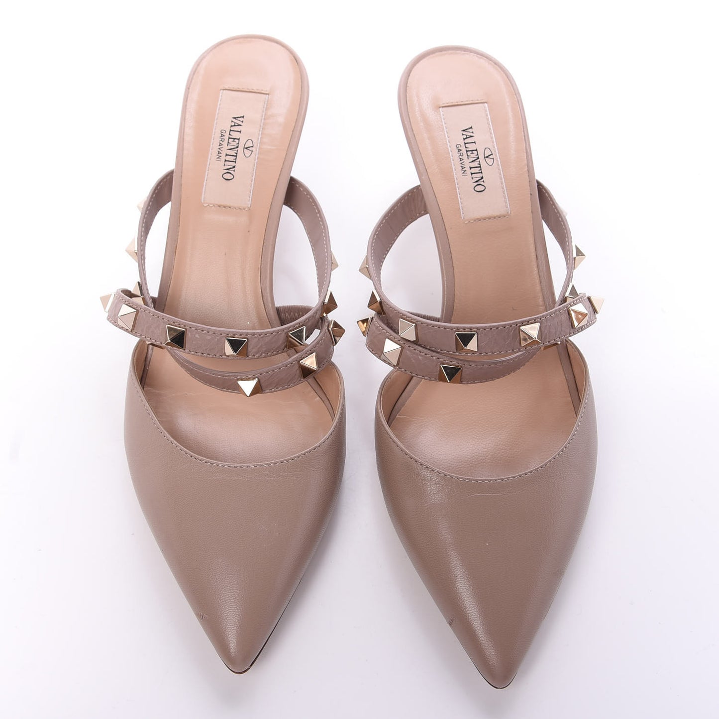 Nappa Rockstud Criss Cross 55mm Mules 37 Poudre
