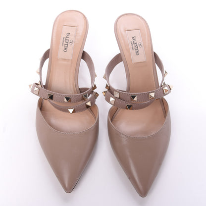 Valentino Garavani Nappa Rockstud Criss Cross 55mm Mules 37 Poudre 5 of 9
