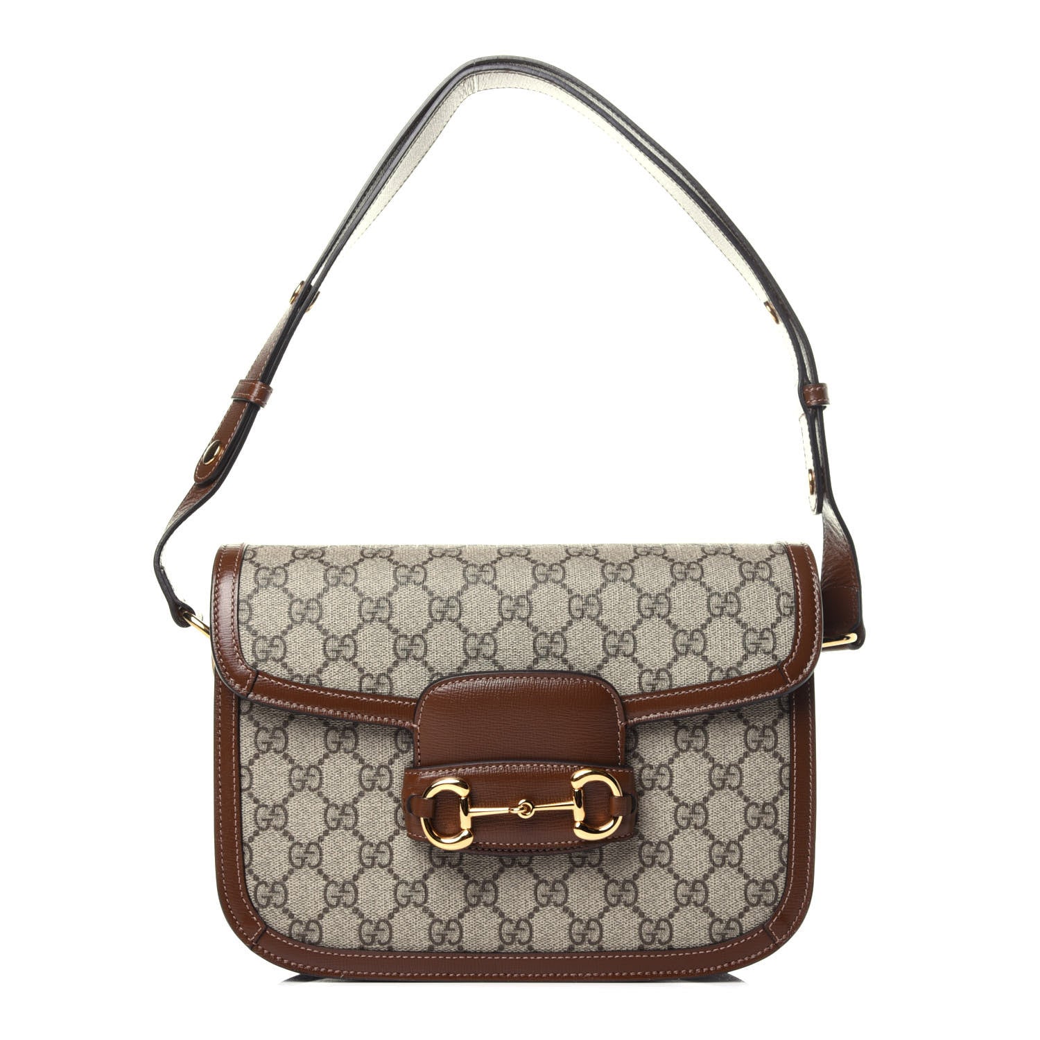 Gucci GG Supreme Monogram Horsebit 1955 Shoulder Bag Beige Brown Sugar 1 of 11
