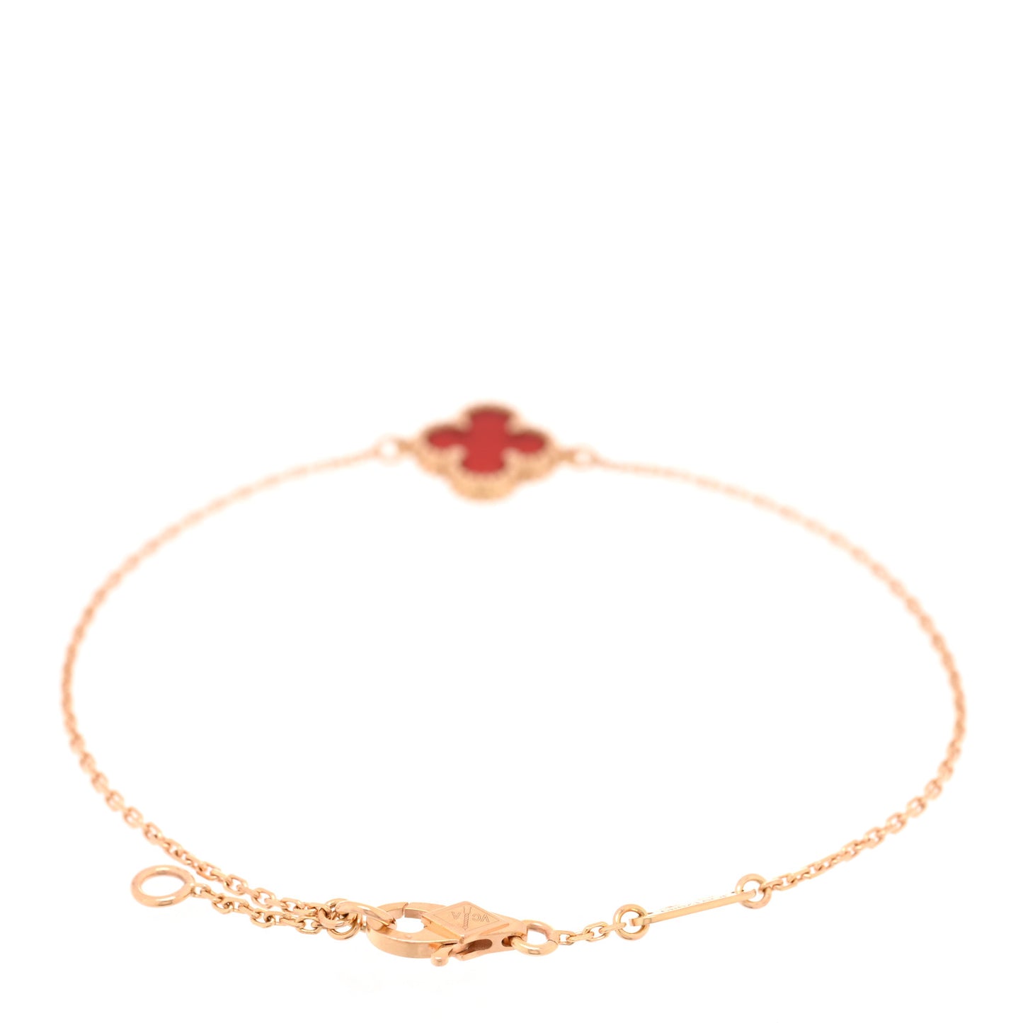 18K Rose Gold Carnelian Sweet Alhambra Bracelet