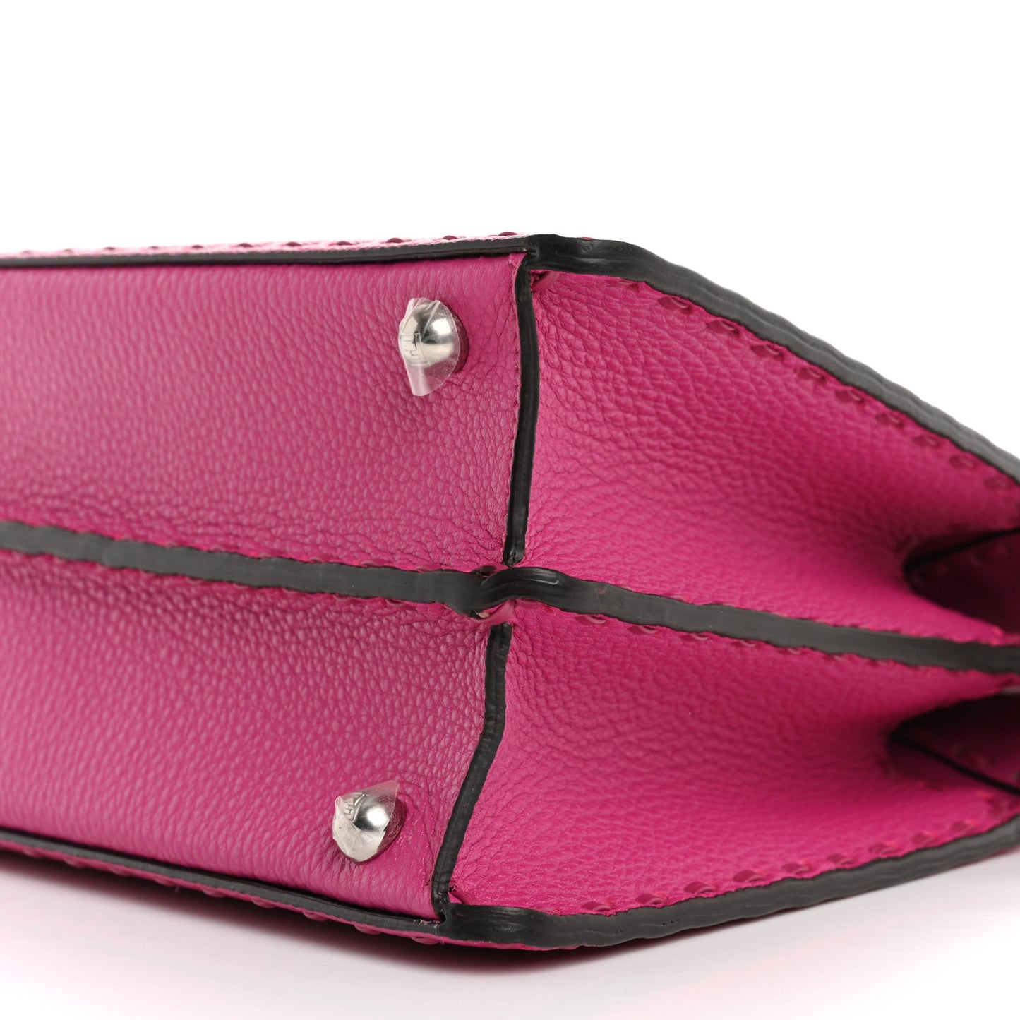 Cuoio Roma Sellerissima Nappa Sintetica Tape Stitch Small Peekaboo I SEE U Satchel Magenta