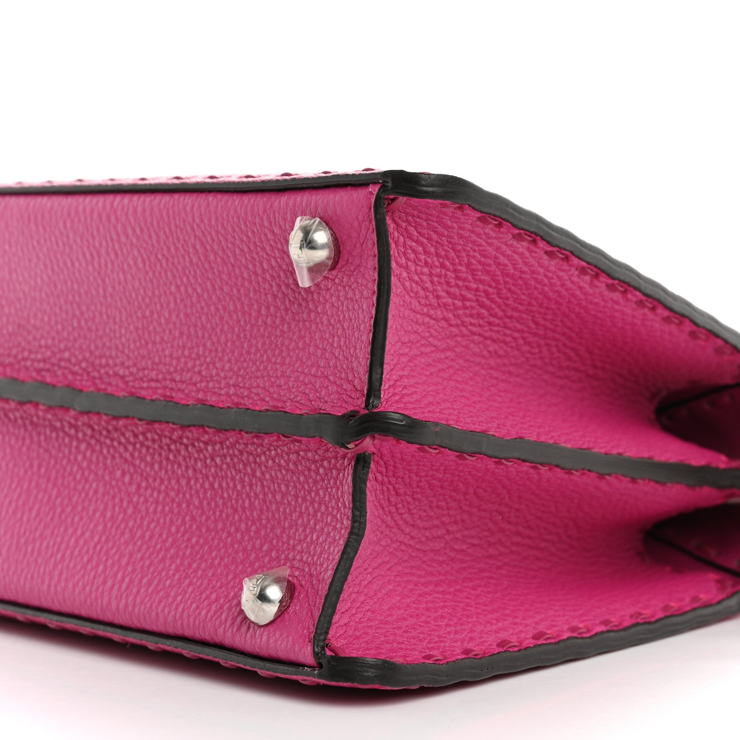 Fendi Cuoio Roma Sellerissima Nappa Sintetica Tape Stitch Small Peekaboo I SEE U Satchel Magenta 10 of 10