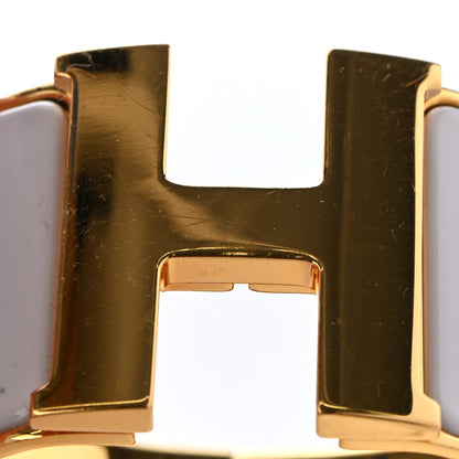 Hermes Enamel Extra Wide Clic Clac H Bracelet GM White 5 of 8