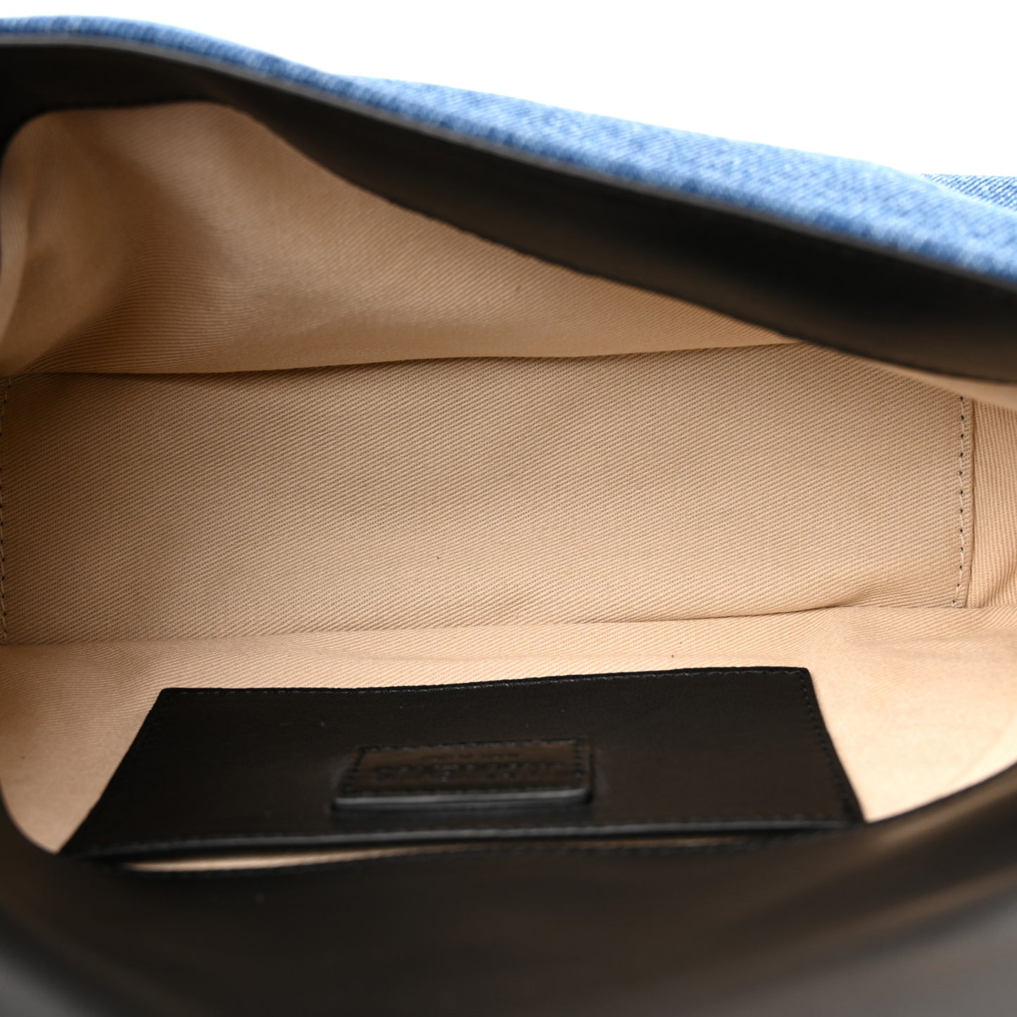Soft Padded Denim Calfskin Le Bambimou Blue Black