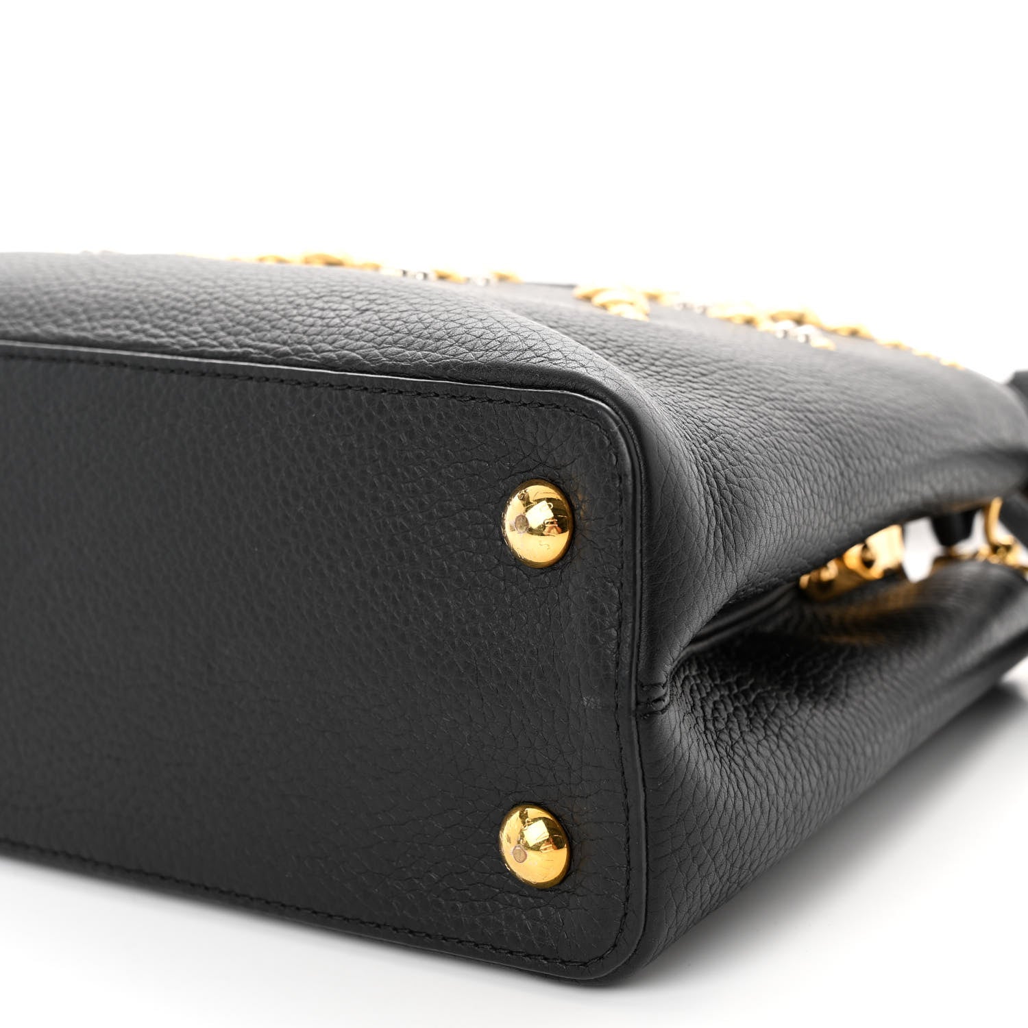 Louis Vuitton Taurillon Studded Sol Capucines PM Black 9 of 9
