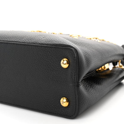 Louis Vuitton Taurillon Studded Sol Capucines PM Black 9 of 9
