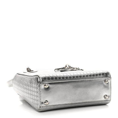 Christian Dior Metallic Patent Micro-Cannage Mini Lady Dior Silver 4 of 10