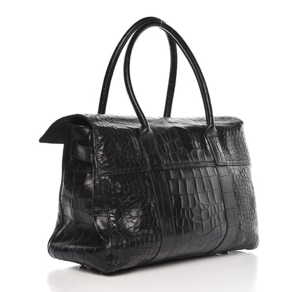 Mulberry Calfskin Crocodile Embossed Bayswater Black 4 of 11