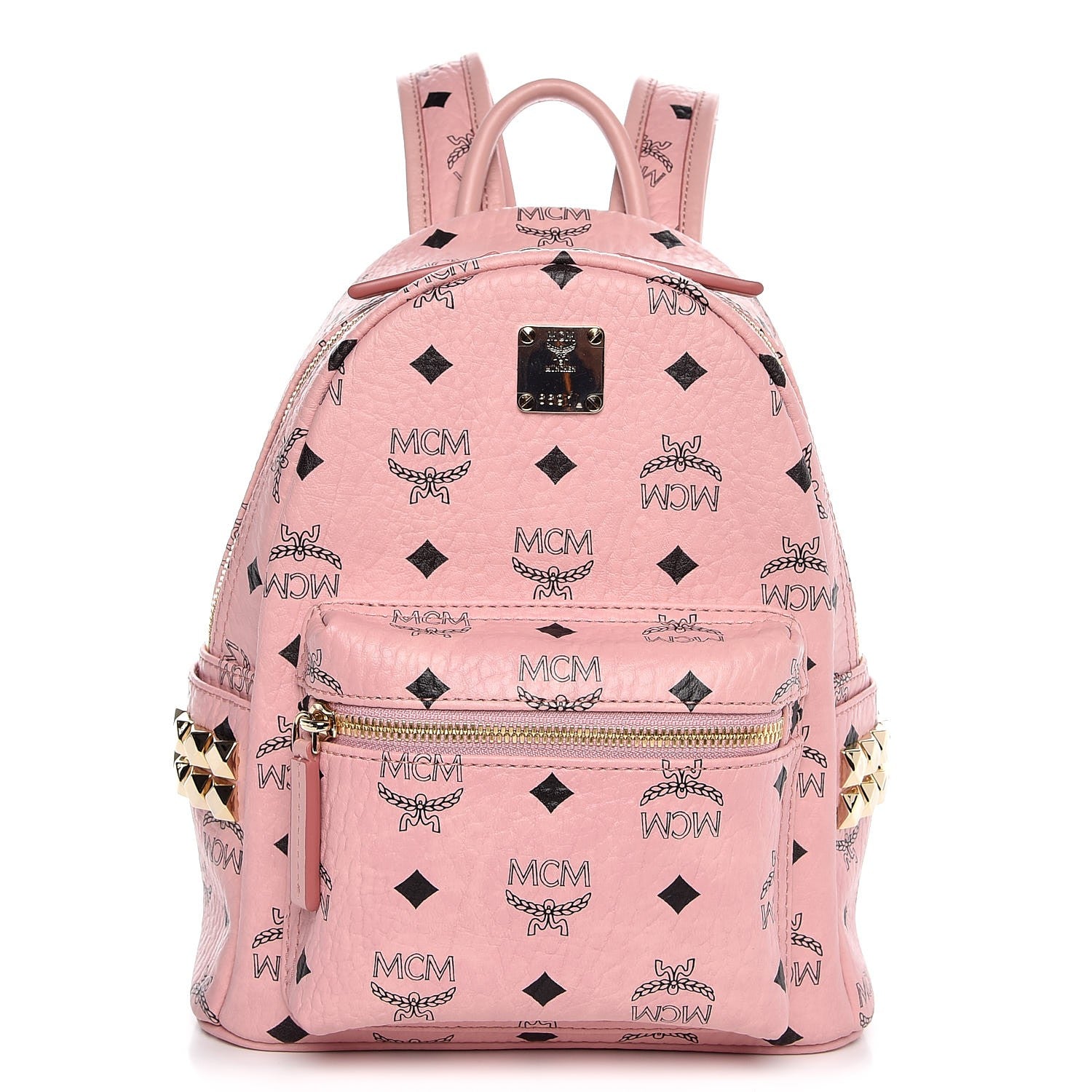 MCM Visetos Side Stud Mini Stark Backpack Pink 1 of 9
