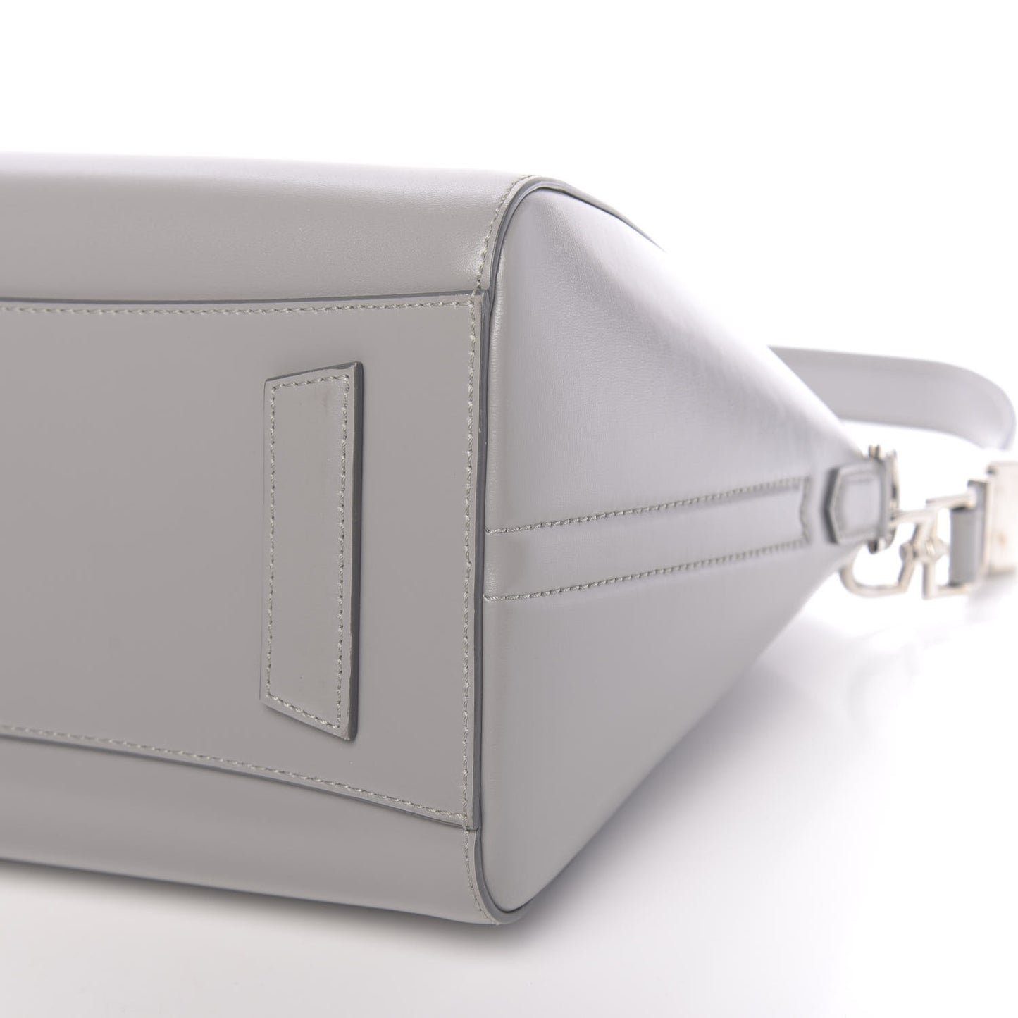 Shiny Lord Calfskin Small Antigona Pearl Grey