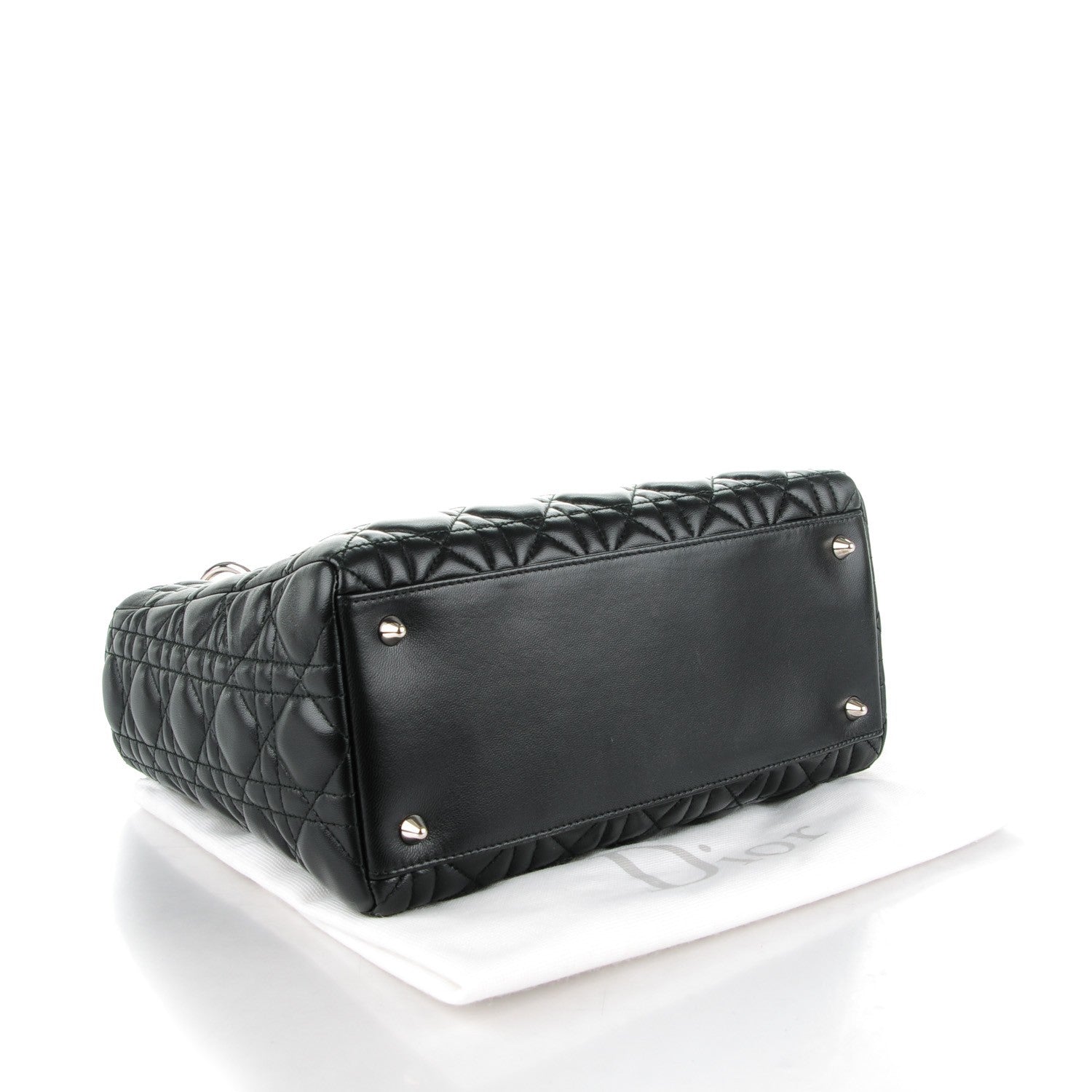Christian Dior Lambskin Cannage Medium Lady Dior Black 4 of 7