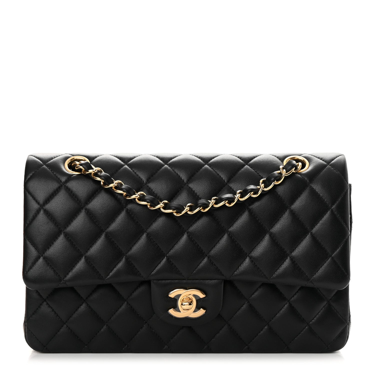 Chanel Lambskin Quilted Medium Double Flap Black 1 of 14