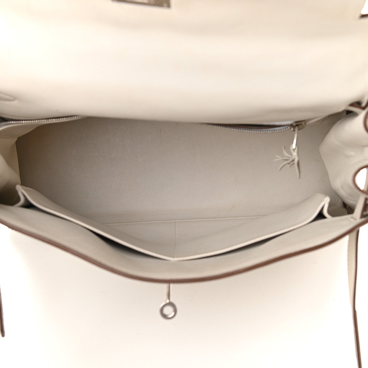 Hermes Swift Ghillies Kelly Retourne 32 White Gris Perle 4 of 17