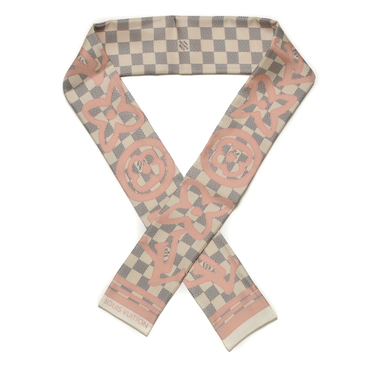 Silk Damier Azur Tahitienne Bandeau Rose Ballerine