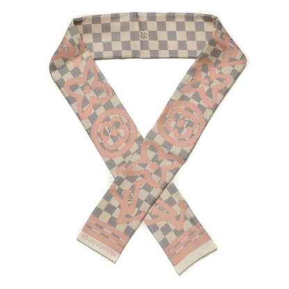 Louis Vuitton Silk Damier Azur Tahitienne Bandeau Rose Ballerine 1 of 5