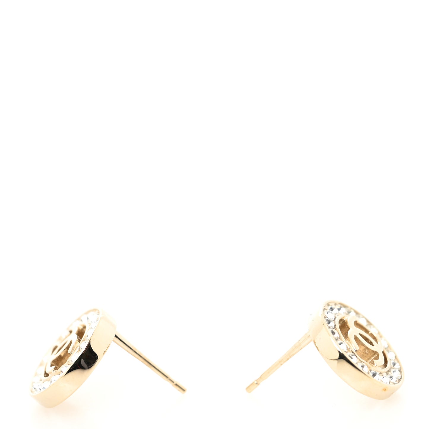 Metal Crystal Bow-tiful CC Earrings Gold