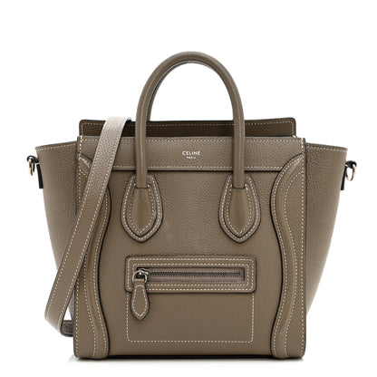 Celine Drummed Calfskin Nano Luggage Souris 1 of 11