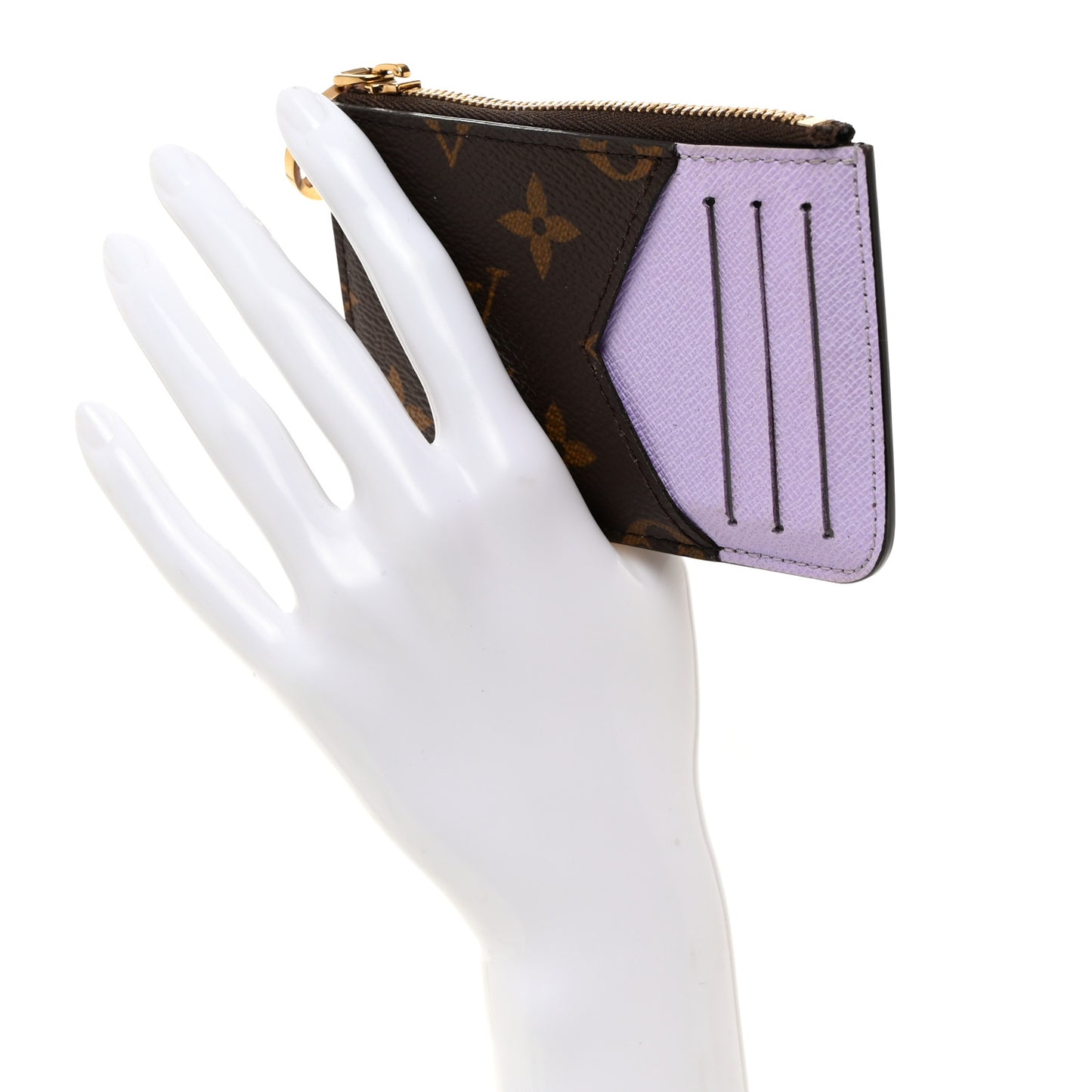 Monogram Zipped Romy Card Holder Bubble Tea