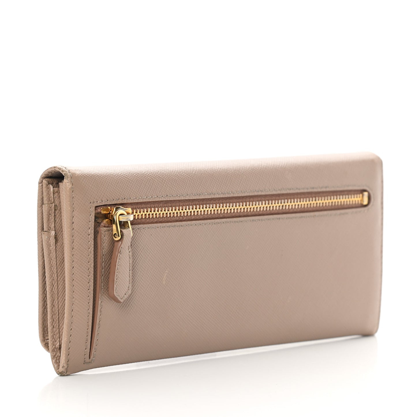Saffiano Metal Continental Flap Wallet Cammeo