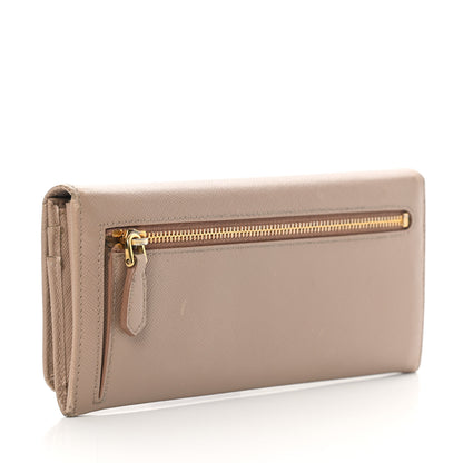 Prada Saffiano Metal Continental Flap Wallet Cammeo 3 of 17