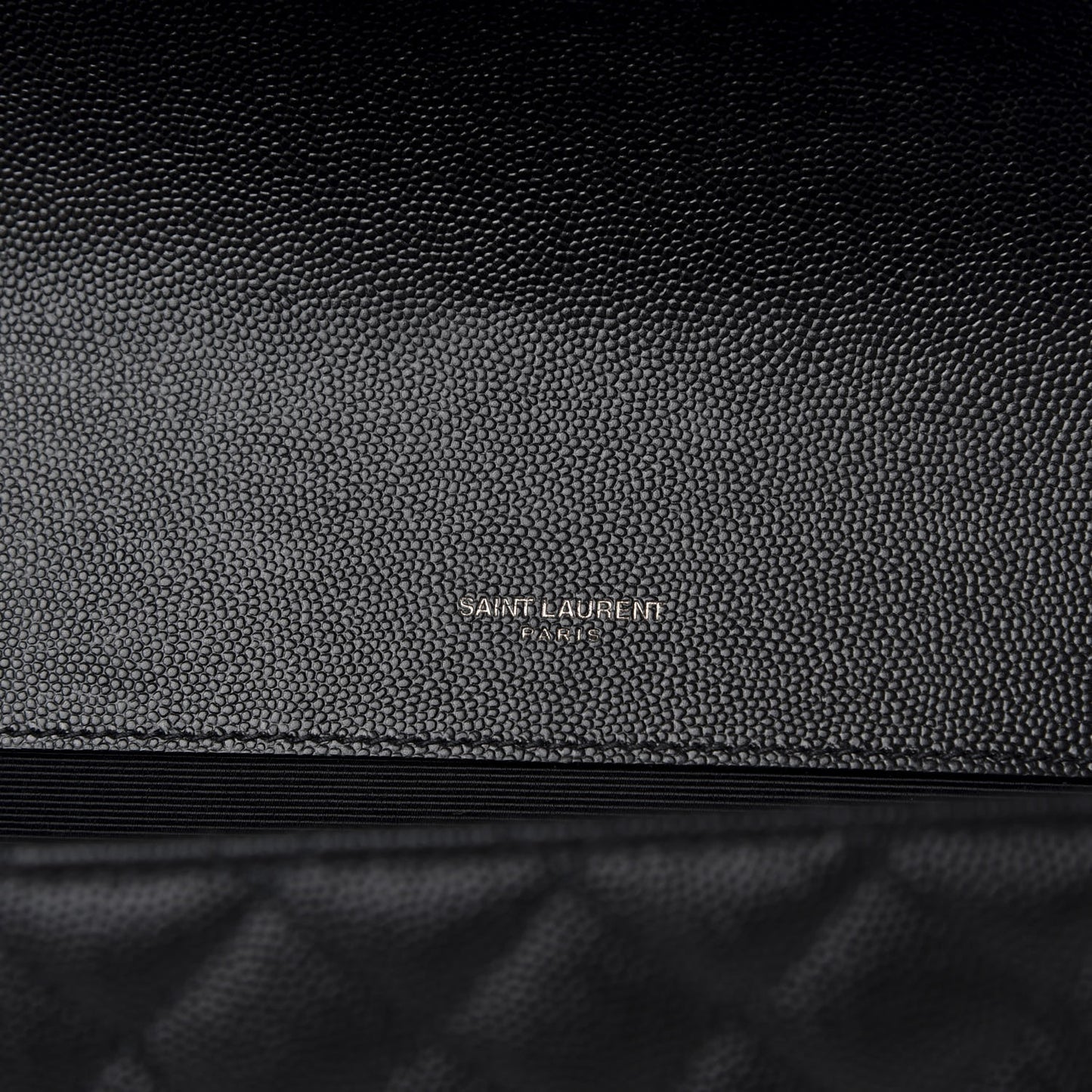 Grain De Poudre Textured Mixed Matelasse Large Triquilt Monogram Monochrome Satchel Black