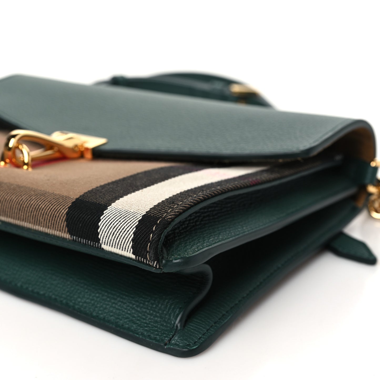 Derby Calfskin House Check Small Macken Crossbody Bag Vintage Green