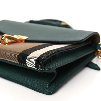 Burberry Derby Calfskin House Check Small Macken Crossbody Bag Vintage Green 10 of 10